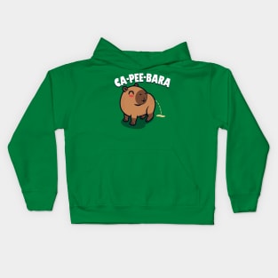 Funny Cute Capybara Peeing Gift For Capybara Lovers Kids Hoodie